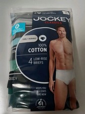 4 Jockey Classic Low Rise Briefs Size 36 Multi Color 100 Cotton Green Gray Y