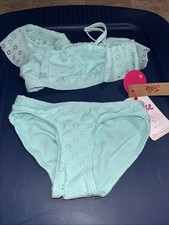 Justice Girls 2PC ASYM Eyelet Bikini Mint Size 5/6