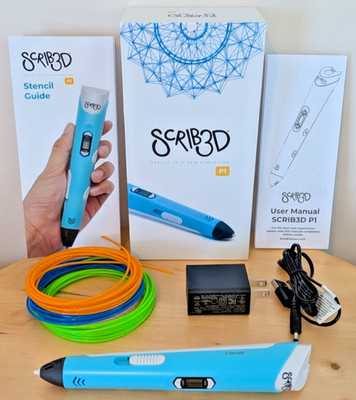 Scrib3D P1 3D Printing Pen w/ Color Filaments & Charger New in Open Box