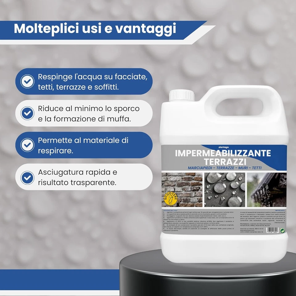 Impermeabilizzante Trasparente Liquido 5L | Invisibile, Nessuna Generazione Di F - Immagine 2 di 4