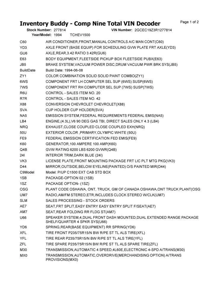 Rear Drive Shaft 2WD 5.0L 141.5" Wb Fits 94-99 CHEVROLET 1500 PICKUP 1108418 - Image 3 of 4