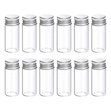 12Pcs 10ml Mini Glass Bottles with Aluminum Screw Caps for DIY Crafts
