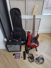 Squier Fender Stratocaster Electric Guitar Candy Red Affinity Amp & Accessories
