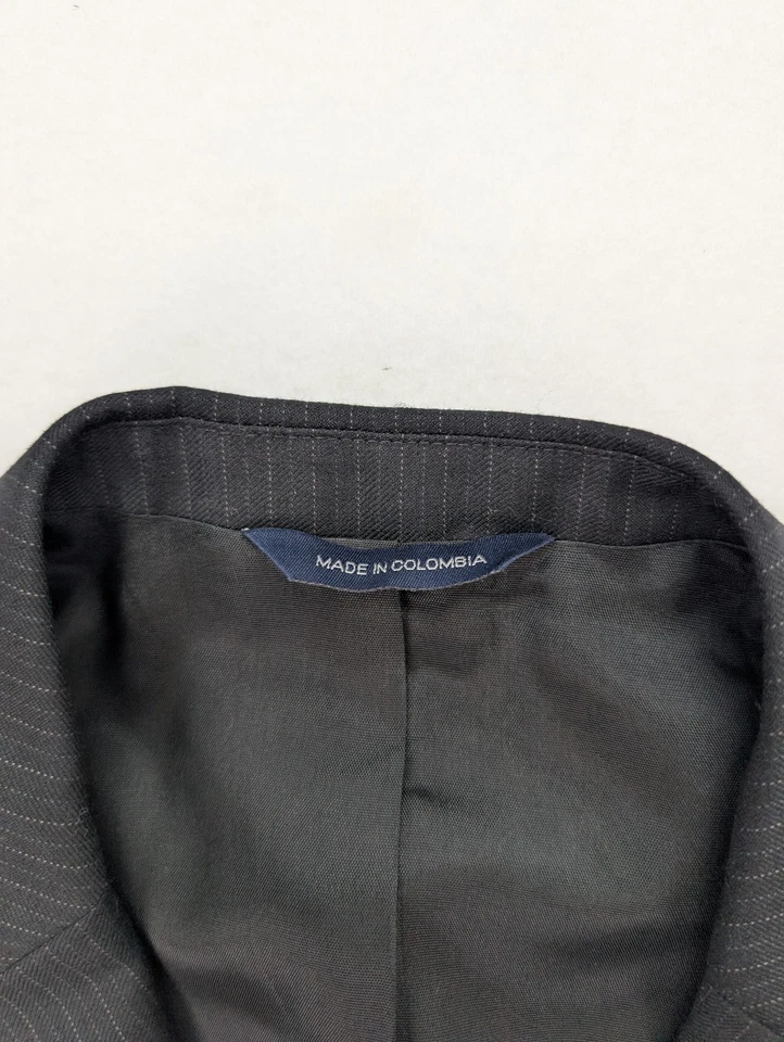 Dockers Мужская куртка Blazer Sport пальто размер 42S черный в тонкую полоску шерстяная смесь - Изображение 3 из 4