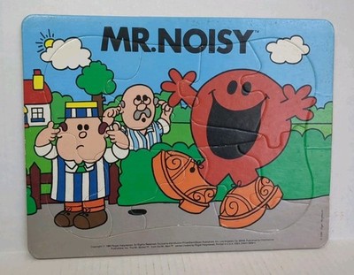 Vintage Mr Noisy Roger Hargreaves Mr Men 10 Piece Cardboard Puzzle Rare 1980