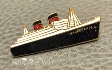 VTG 30s RMS Mauretania Cunard Cruise Ocean Liner Boat Brooch Guilloche Enamel