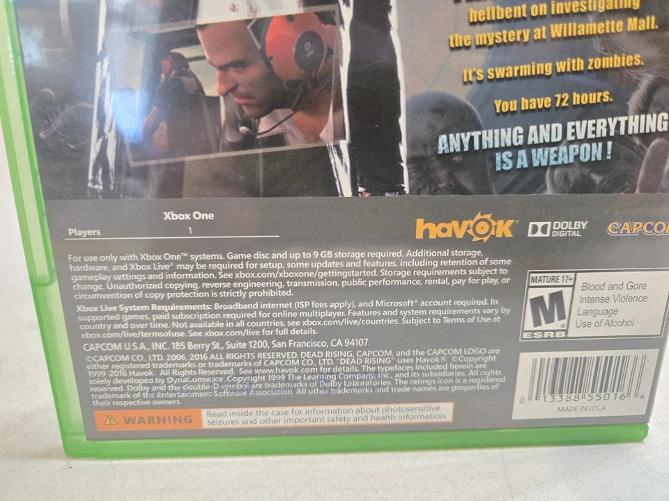 Dead Rising (Microsoft Xbox One, 2016) Video Game No Manual  - Image 4 of 4