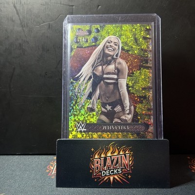 2025 Topps Chrome Cactus Jack WWE #38 Zelina Vega Yellow Mini Diamonds /75