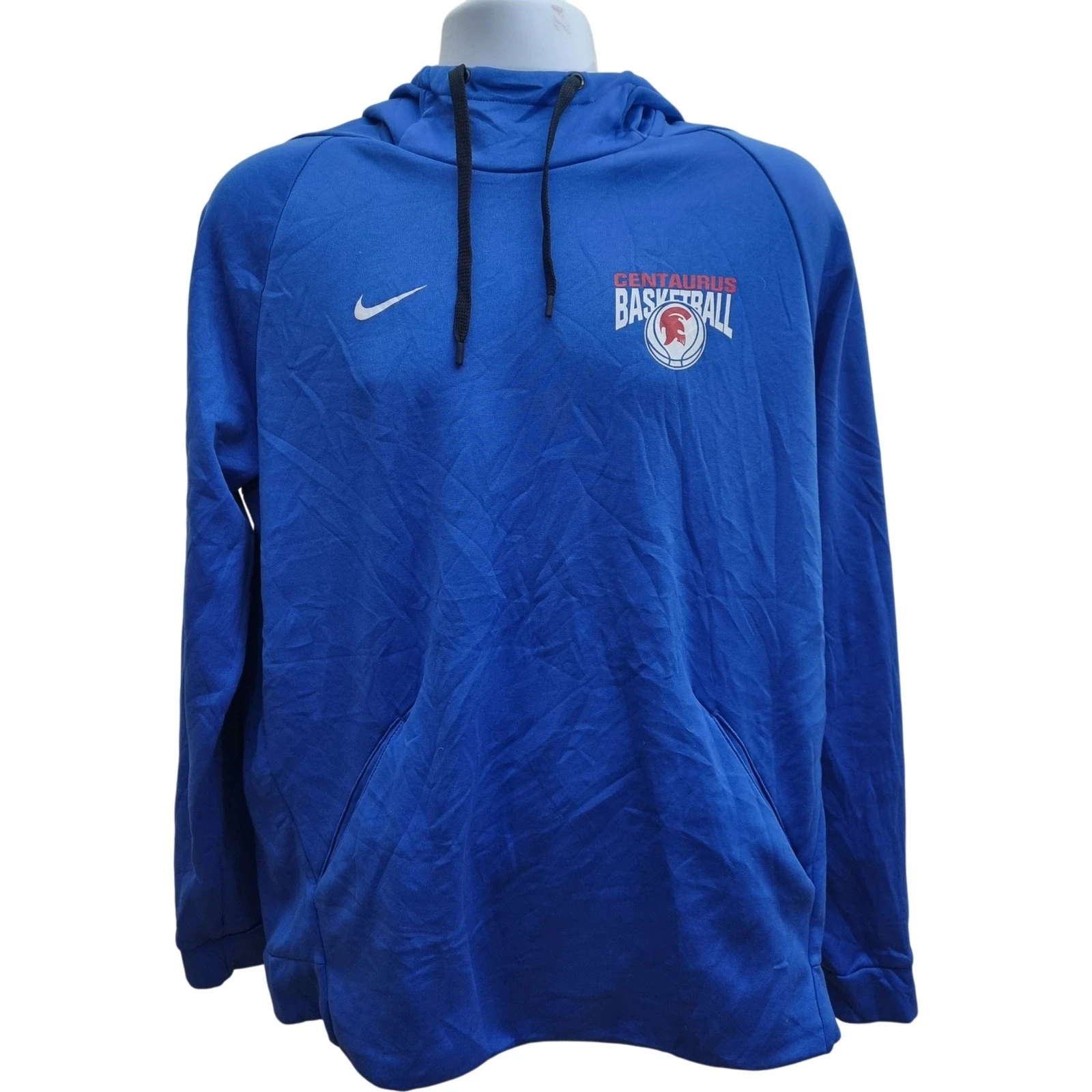 Nike Centaurus Basketball Hoodie Men's Large Blue Fleece Pullover Sportswear