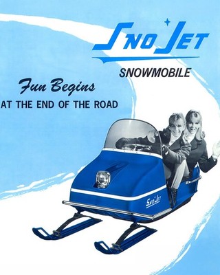 1967 Sno-Jet Snowmobile Vintage Ad Print 8x10 Retro Poster