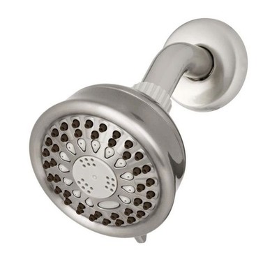 Waterpik Power Spray Shower Head 5 Settings Brushed Nickel Finish