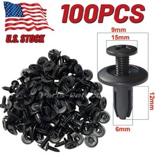 100pcs 6mm Push Type Truck Car Fender Bumper Trim Fastener Clips Retainer Rivets