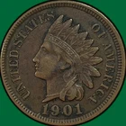 1901 Indian Head Cent Choice Extremely Fine XF+ Coin #38450