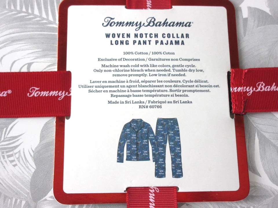 Tommy Bahama Para hombres Tejido Cuello Muesca Pantalón Largo PJ Set Tropical Island Life Nuevo en Caja Foto 4 de 4