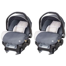 Baby Trend Ally Adjustable 35 Pound Infant Baby Car Seat w/ Base, Gray 2 Pack 