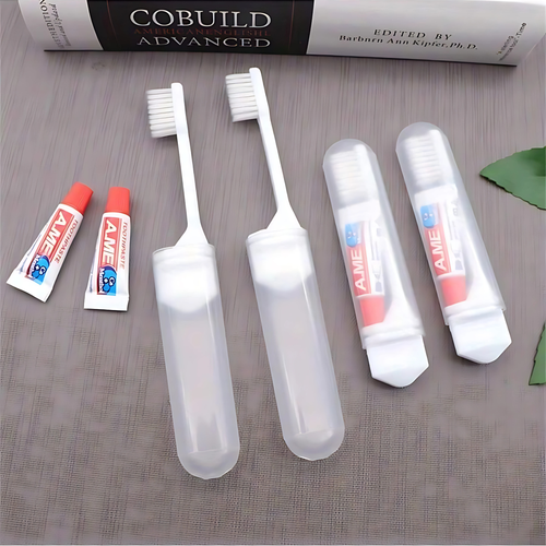 PORTABLE TRAVEL TOOTHBRUSH SET WITH SOFT BRISTLES & TOOTHPASTE 2/4/8PCS - Picture 6 of 8
