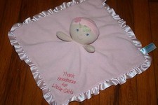 Kids Preferred Baby Security Blanket Lovey Thank Goodness for Little Girls Pink
