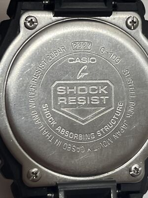 Casio Men's Watch 2327 G-shock G100 Black Resin Analog