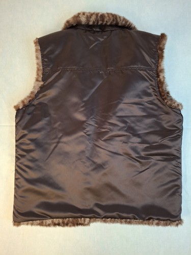 Vintage Guess Damen große Kunst Leopardenfell Animal Print schwarz Wendeweste - Bild 9 von 17