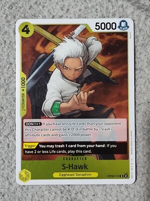 S-Hawk OP08-114 Rare English Two Legends One Piece TCG Card Game