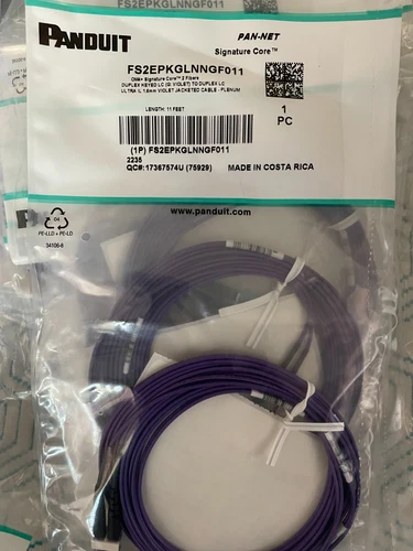 6 Pack 1 Meter Multimode OM4 Duplex LC to LC Fiber Patch Cable 11ft. New