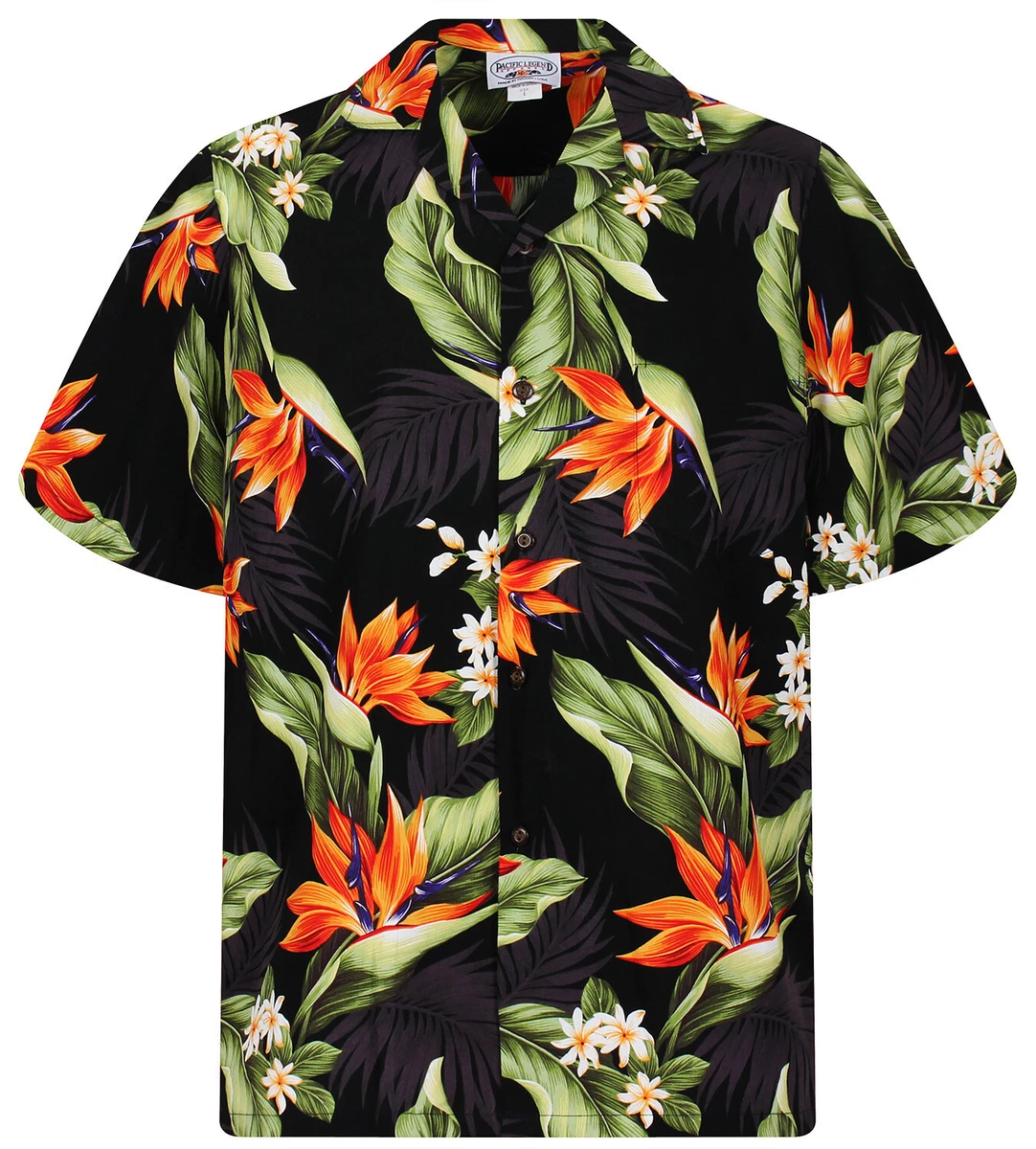PLA Original Camisa Hawaiano Strelitzie Negro