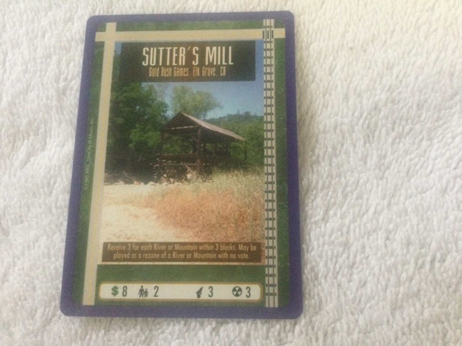 1995 SUTTER’S MILL ELK GROVE,CA GOLD RUSH GAMES SIM CITY CCG PROMO