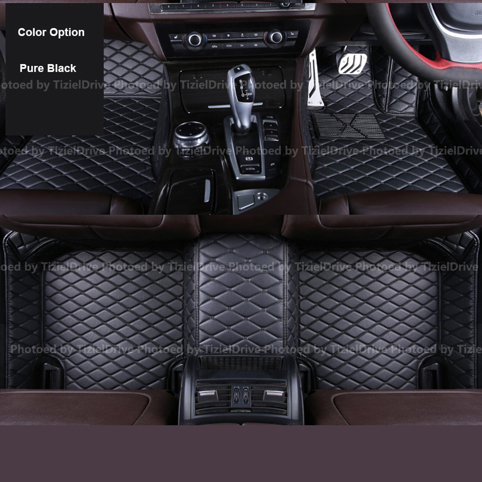 Luxury Tailored Custom Made Car Floor Mat Carpet Full Set PU Leather