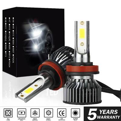 pair H11 LED Headlights Kit Low Beam Bulb Super Bright 6000K Cool White 5000LM