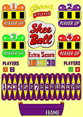 Reproduction  Backglass For Genco's Skee Ball. Shipping is available