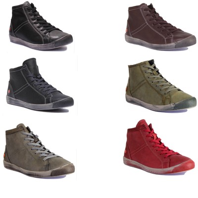 leather high top trainers womens