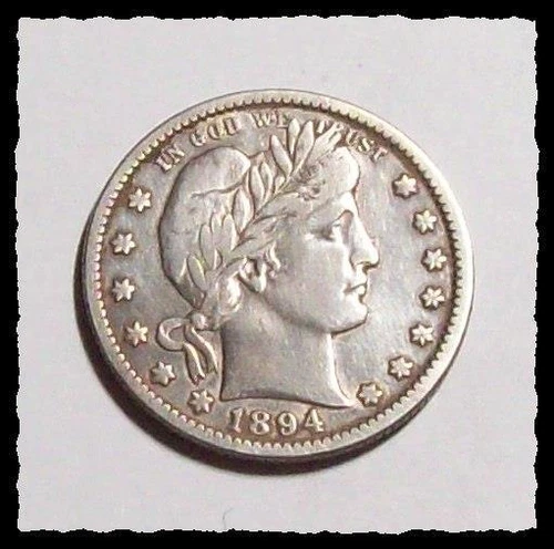 1894-O BARBER QUARTER  Cleaned w/  Sharp VF+ Details  #17D25