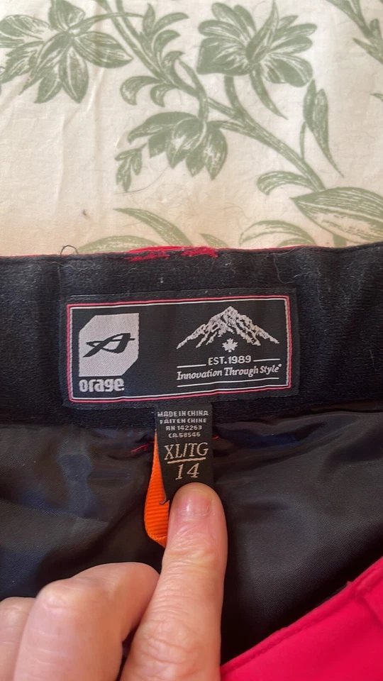 Orage Ski Snowboard Pants Youth Girls Red/Berry Insulated  WP Size XL/14 - Image 2 of 4