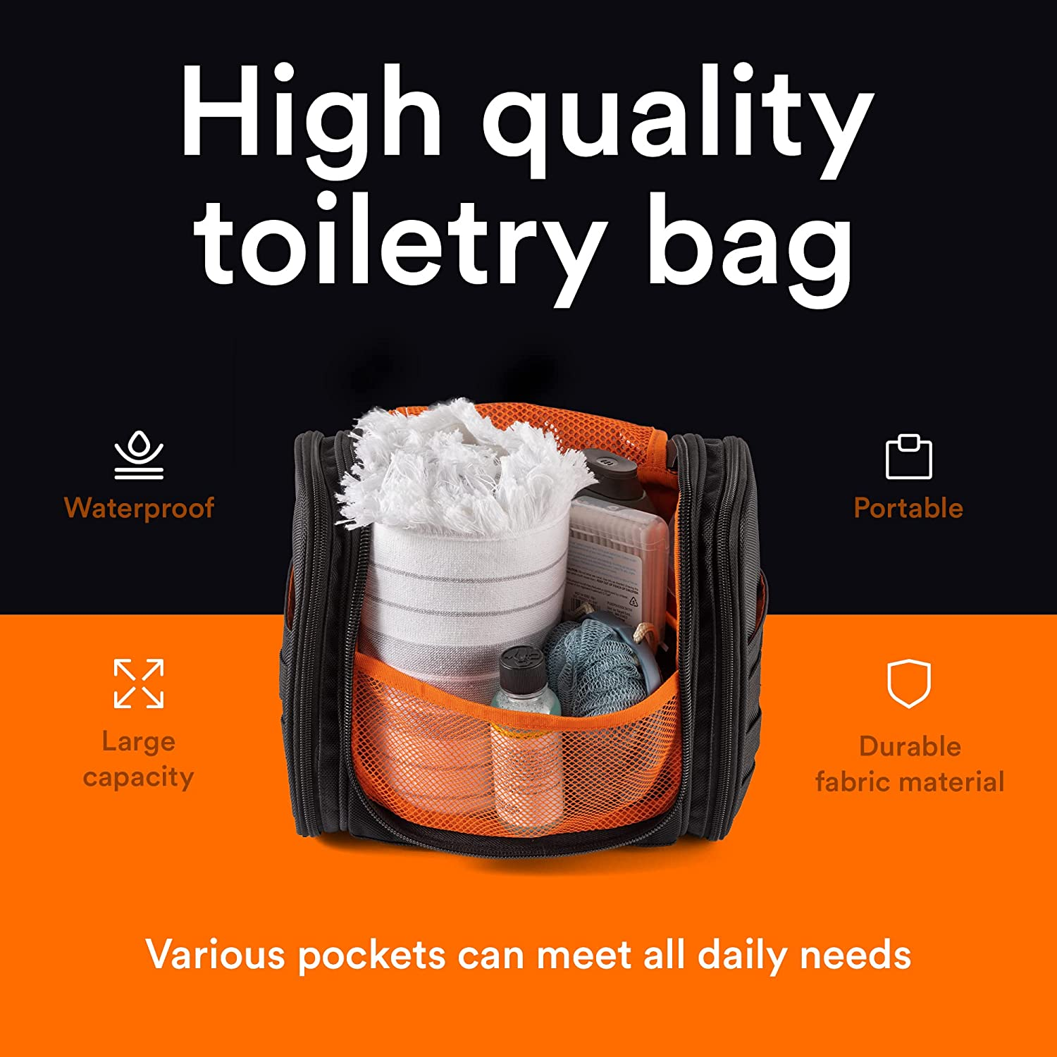 Tactical Hanging Toiletry Bag Dopp Kit for Men & Women. Perfect for Travel & Sto eBay