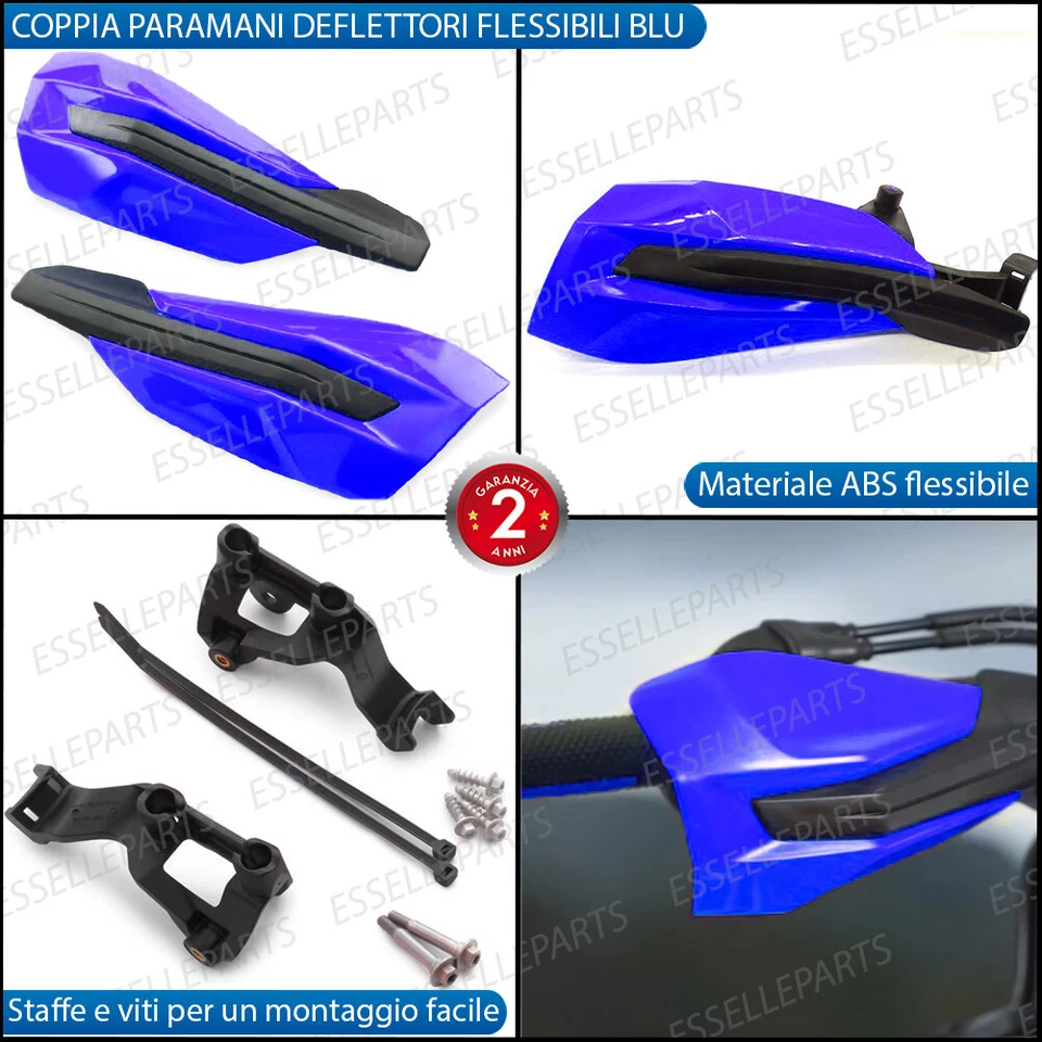 PARAMANI DEFLETTORI BLU IN ABS FLESSIBILE MOTO CROSS ENDURO MOTOCROSS - Immagine 2 di 4