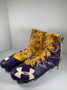 purple and yellow football cleats