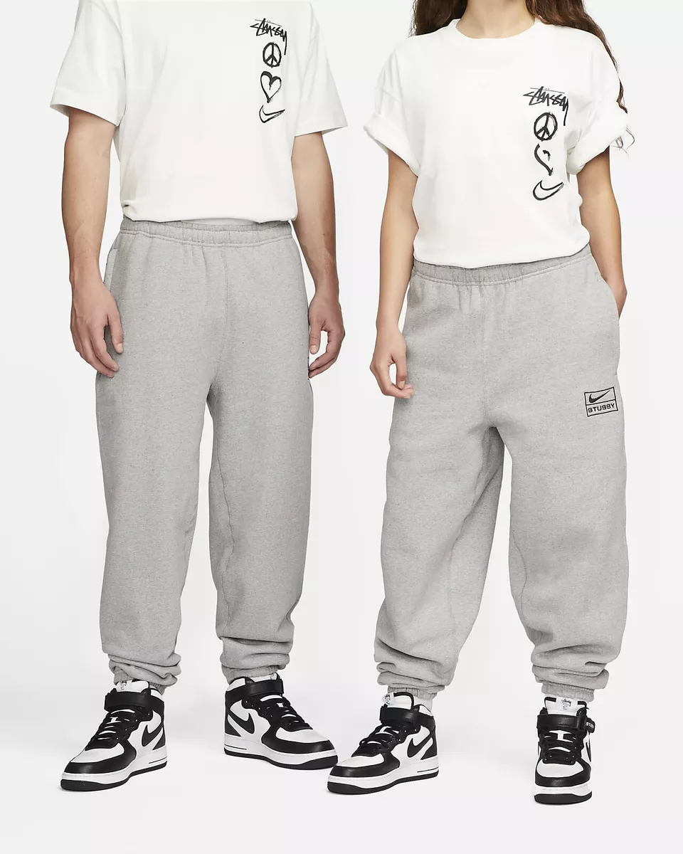 Nike x Stussy Men s Grey Fleece Sweatpants Sz 2X XXL DJ9490 063