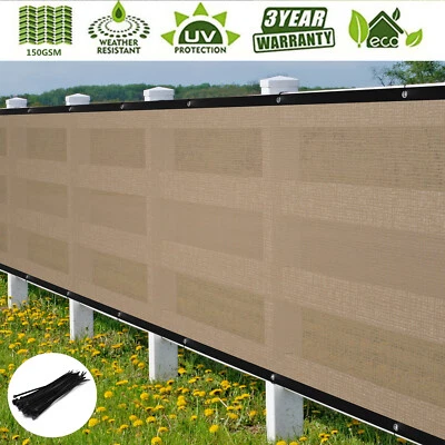 TKOOFN 50' Privacy Screen Fence Heavy Duty Fencing Mesh Shade Net Cover Yard Windscreen