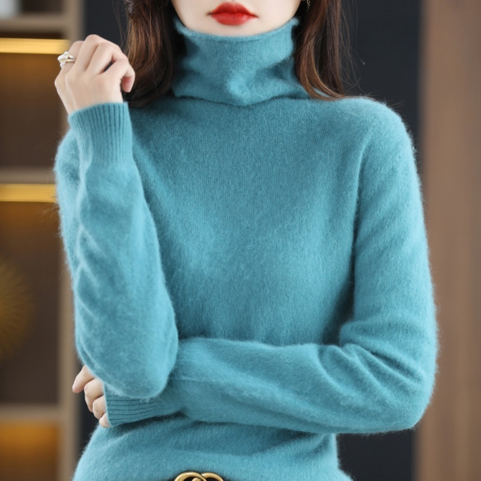 Cashmere Sweater Women's Pullover Turtleneck Cashmere sweater women