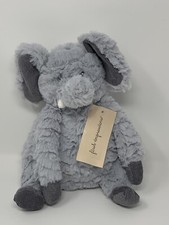 First Impressions Gray Elephant Ripple Fur  Corduroy Beanbag Feet Plush Stuffie