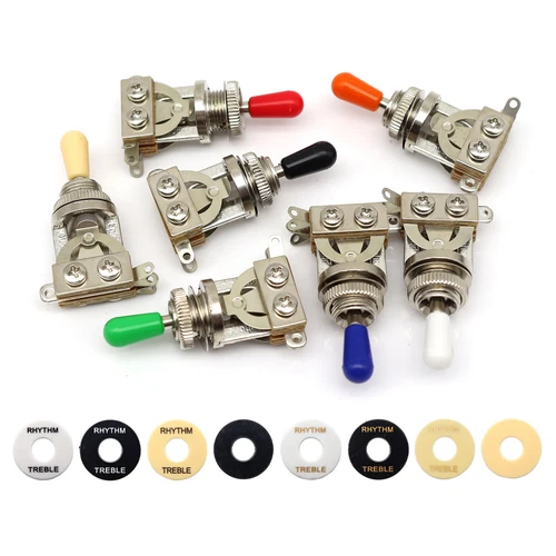 Silver Guitar 3 Way Toggle Switch with Ring Plate Fit for Les Paul/Gibson Guitar