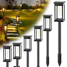 6 Pack Waterproof Solar Stake Light 3500K Garden Yard  Auto On/Off Landscap Lamp
