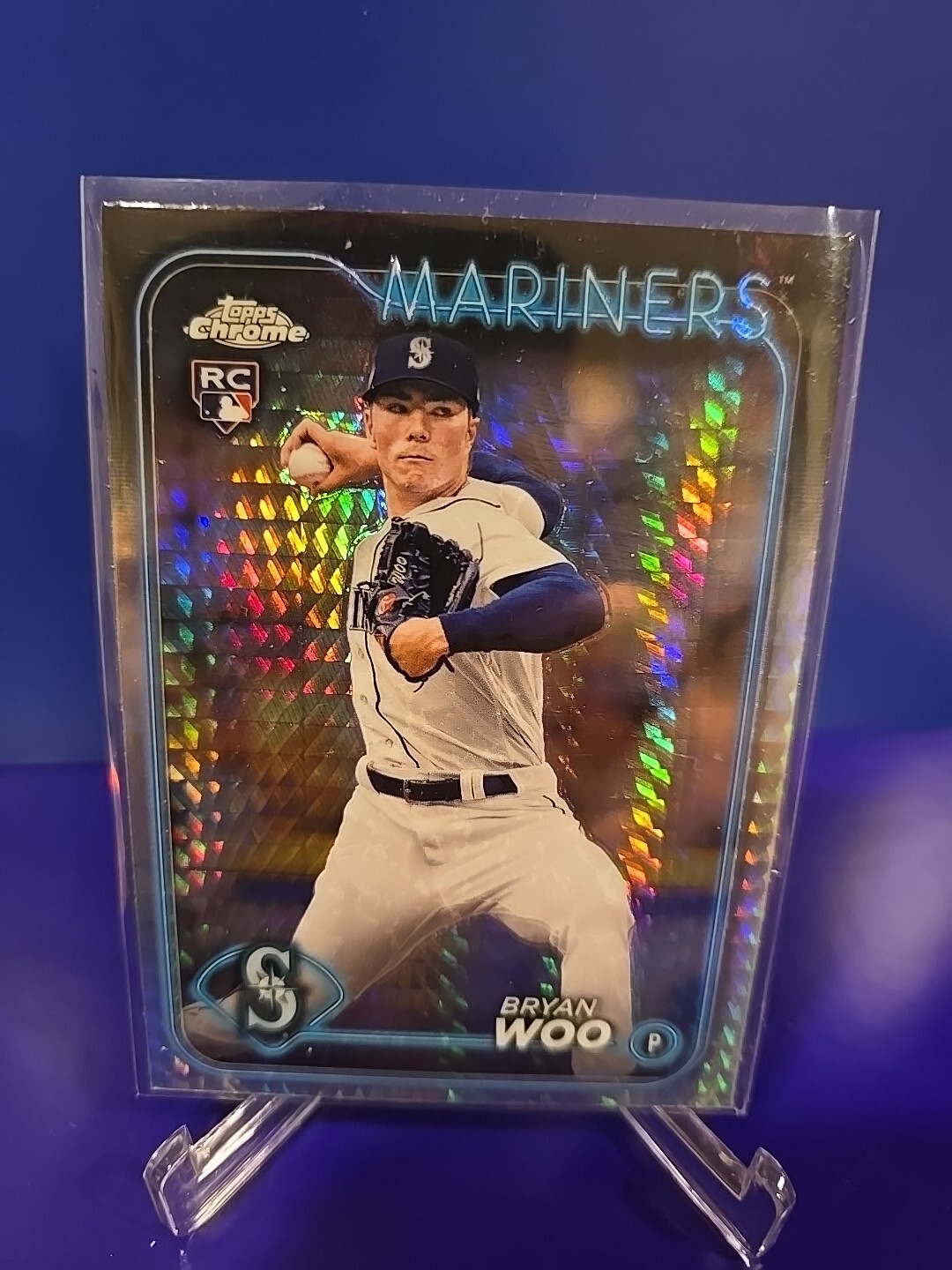 2024 Topps Chrome - Prism Refractor #172 Bryan Woo (RC)