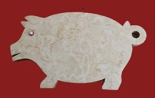 Planche à découper vintage cochon bois stratifié oeil marbre art mural campagne ferme 18x10
