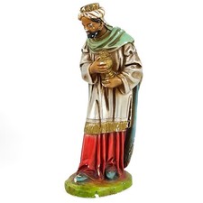 Statua statuina vintage Columbia presepe natale gesso - Wiseman