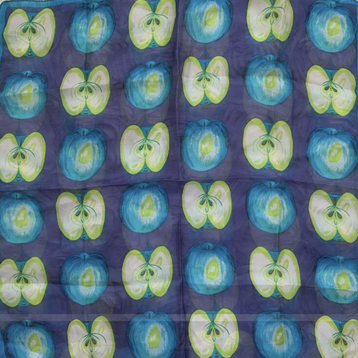 Colorful apple pattern silk scarf - image 5