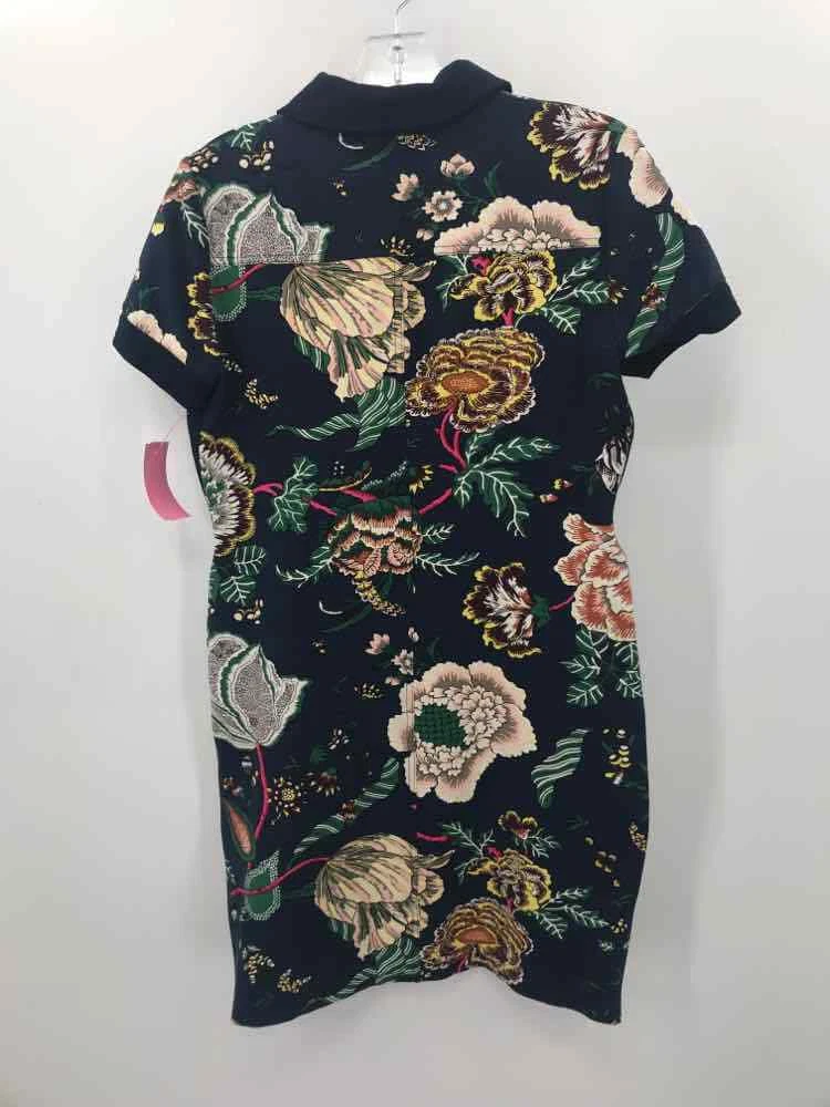 Abito Tory Burch blu navy taglia small floreale tubino lunghezza ginocchio manica corta