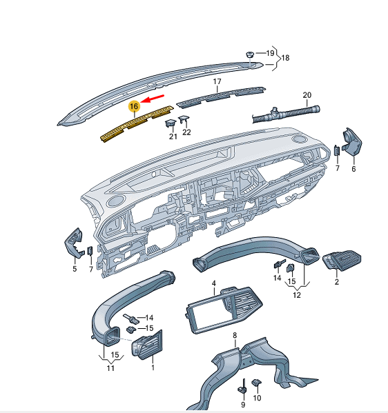 Buse de dégivreur de pare-brise gauche pour VW Transporter VI T6 7E0819071C