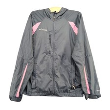 Columbia Omni Shield Women's Full Zip Hooded Windbreaker Jacket Small Gray