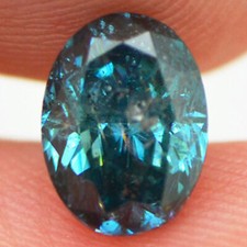 Oval Shaped Diamond Fancy Blue Color Real Loose Enhanced I1 Certified 1.65 Carat